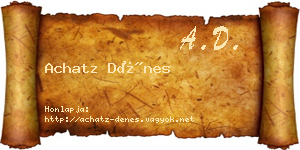Achatz Dénes névjegykártya