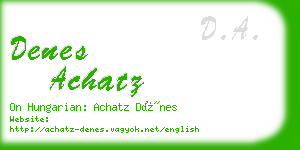 denes achatz business card